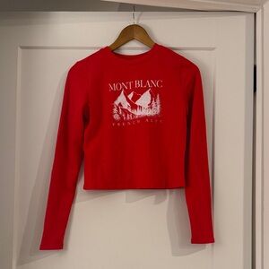Mont Blanc Red Graphic Long Sleeve Tee